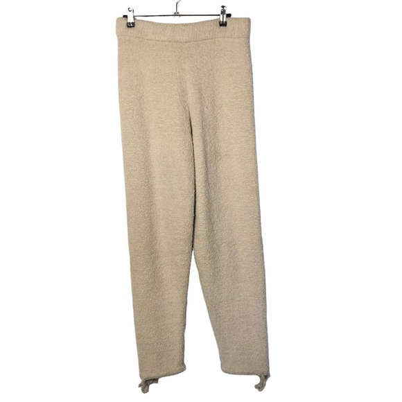 P'Tula The Plush Pant Cream Fuzzy Knit Straight Leg Pants M - Picture 3 of 6